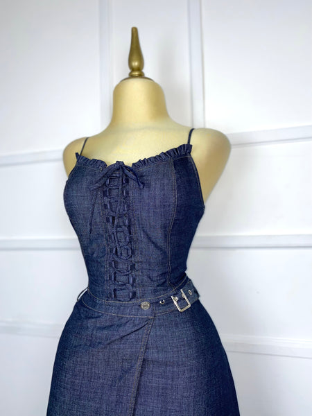 Set mezclilla oscura con hebilla