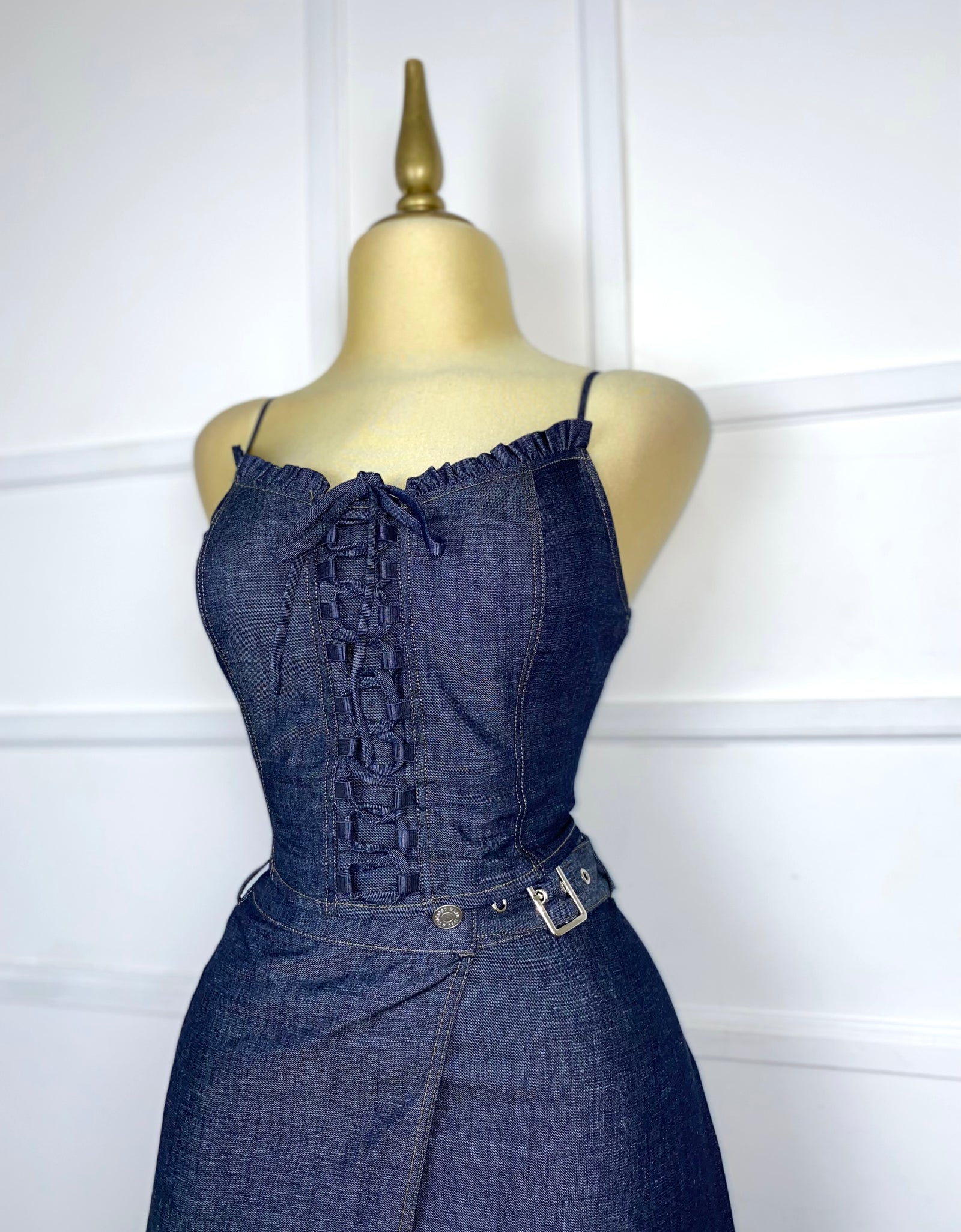 Set mezclilla oscura con hebilla