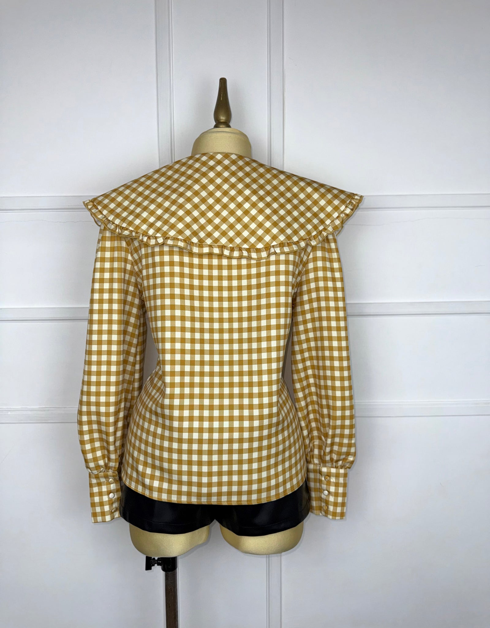 Camisa cuadros mostaza con candado