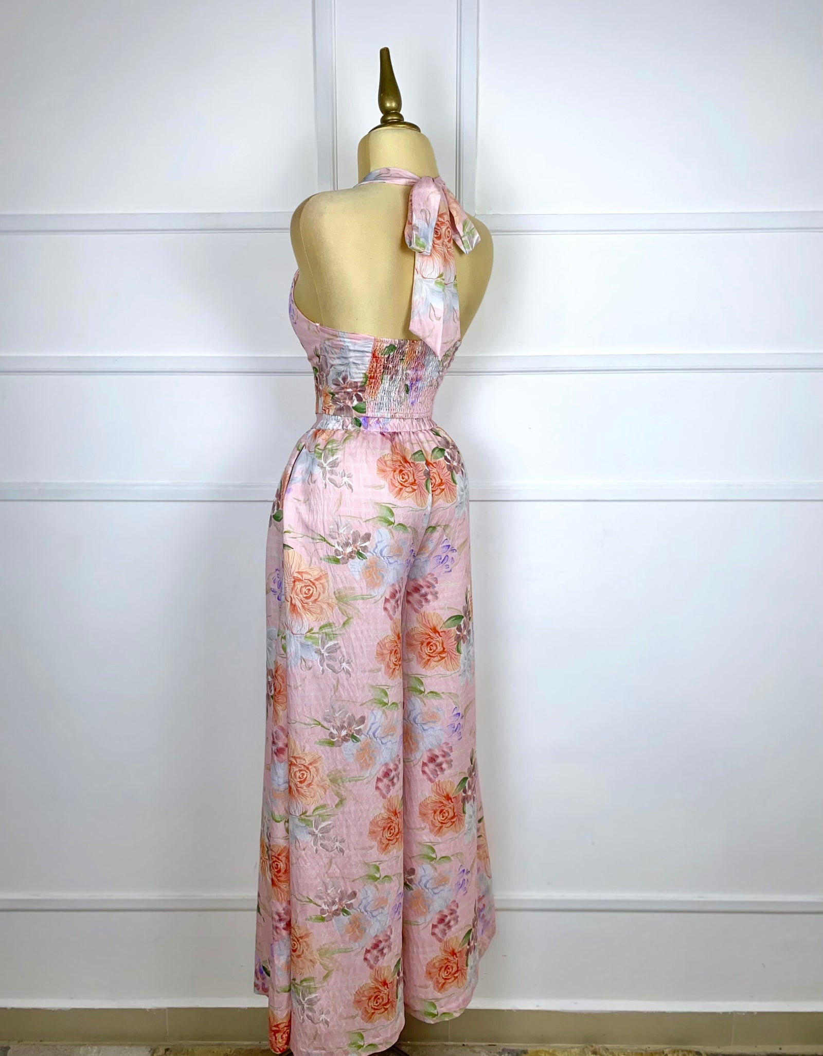 Set rosa estampado floral