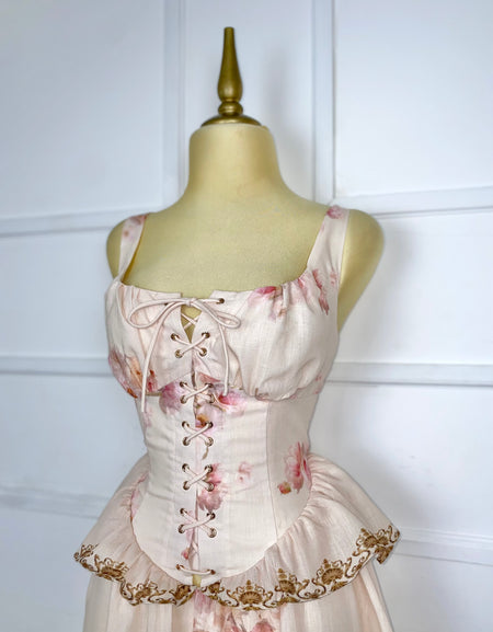 Vestido midi estampado con olan
