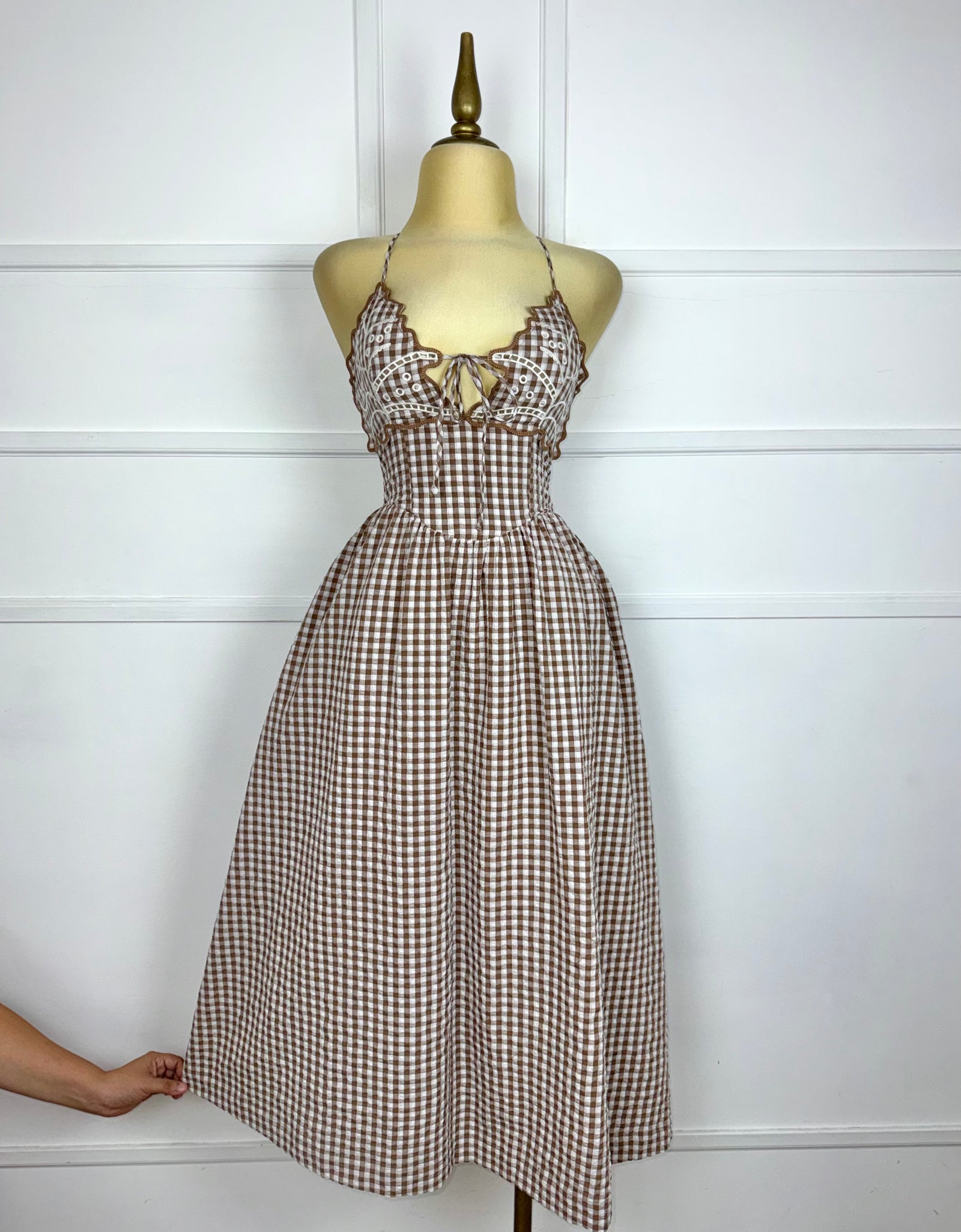 Vestido midi de cuadros