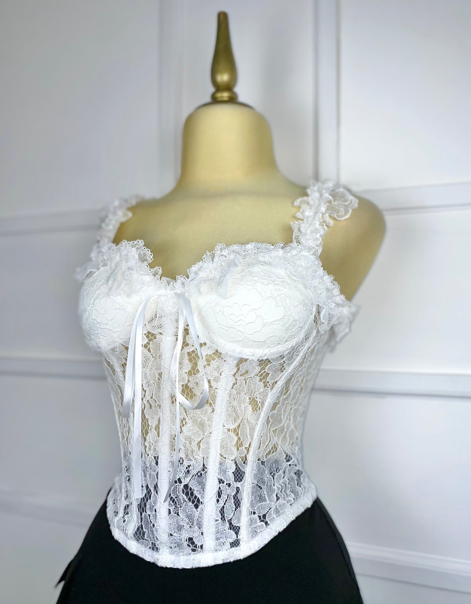 Corset blanco encaje unitalla