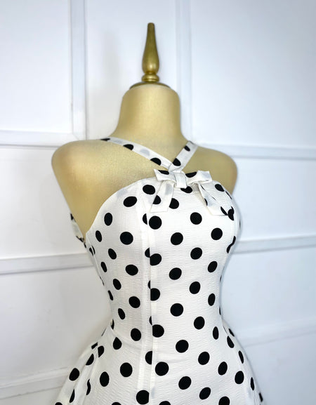 Vestido polka dots corte A