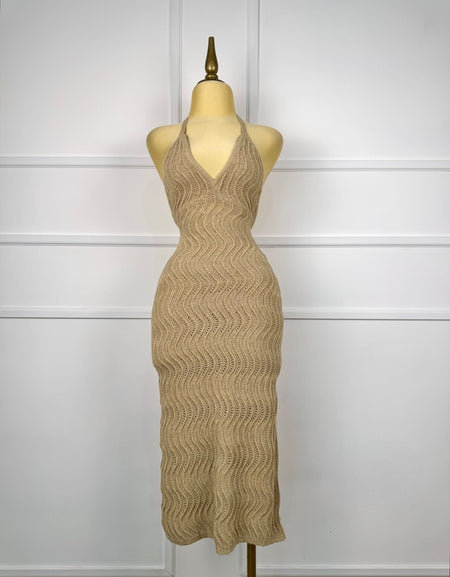 Vestido tejido con listones