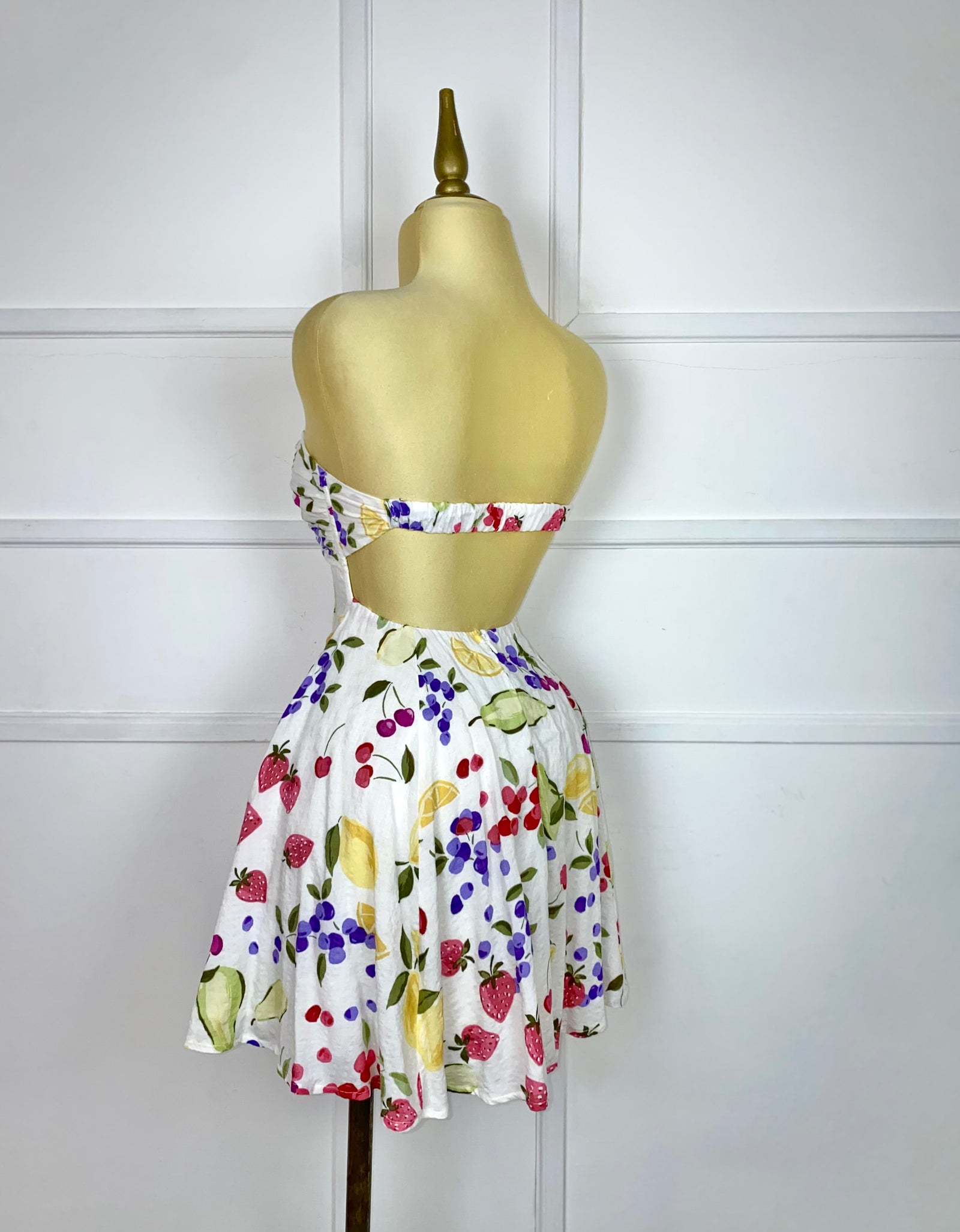 Vestido corto estampado frutal