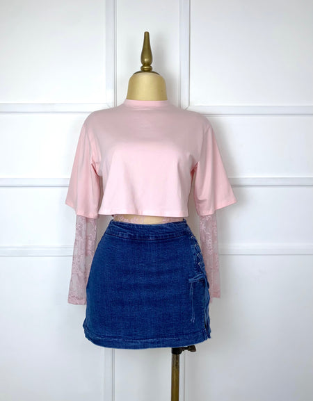 Short falda de mezclilla con liston