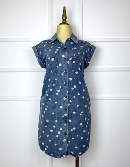 Vestido mezclilla con florecitas