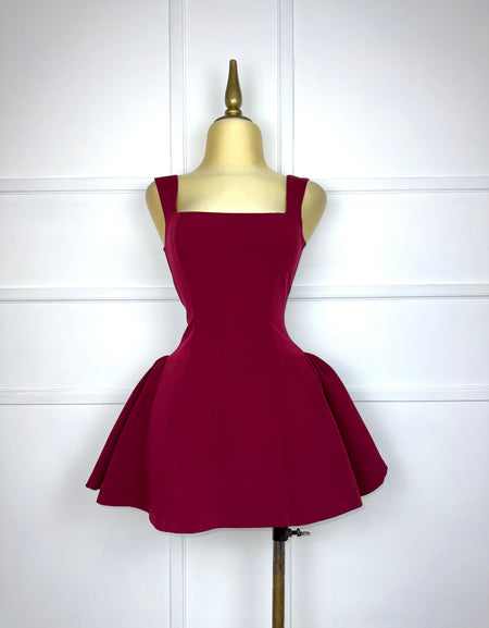 Vestido corto tinto