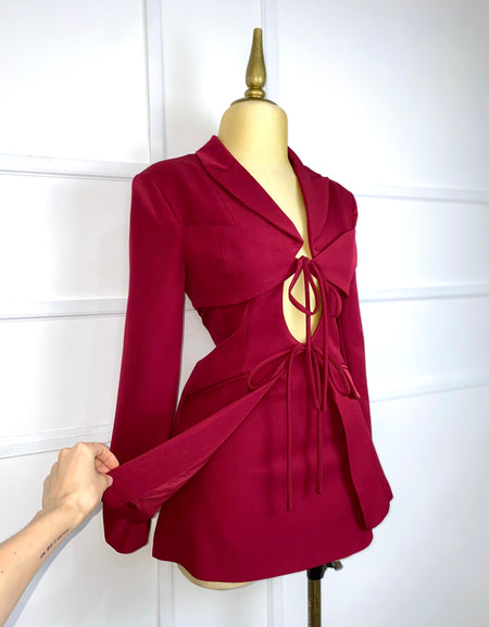 Set tinto listones 2 piezas (blazer y falda)