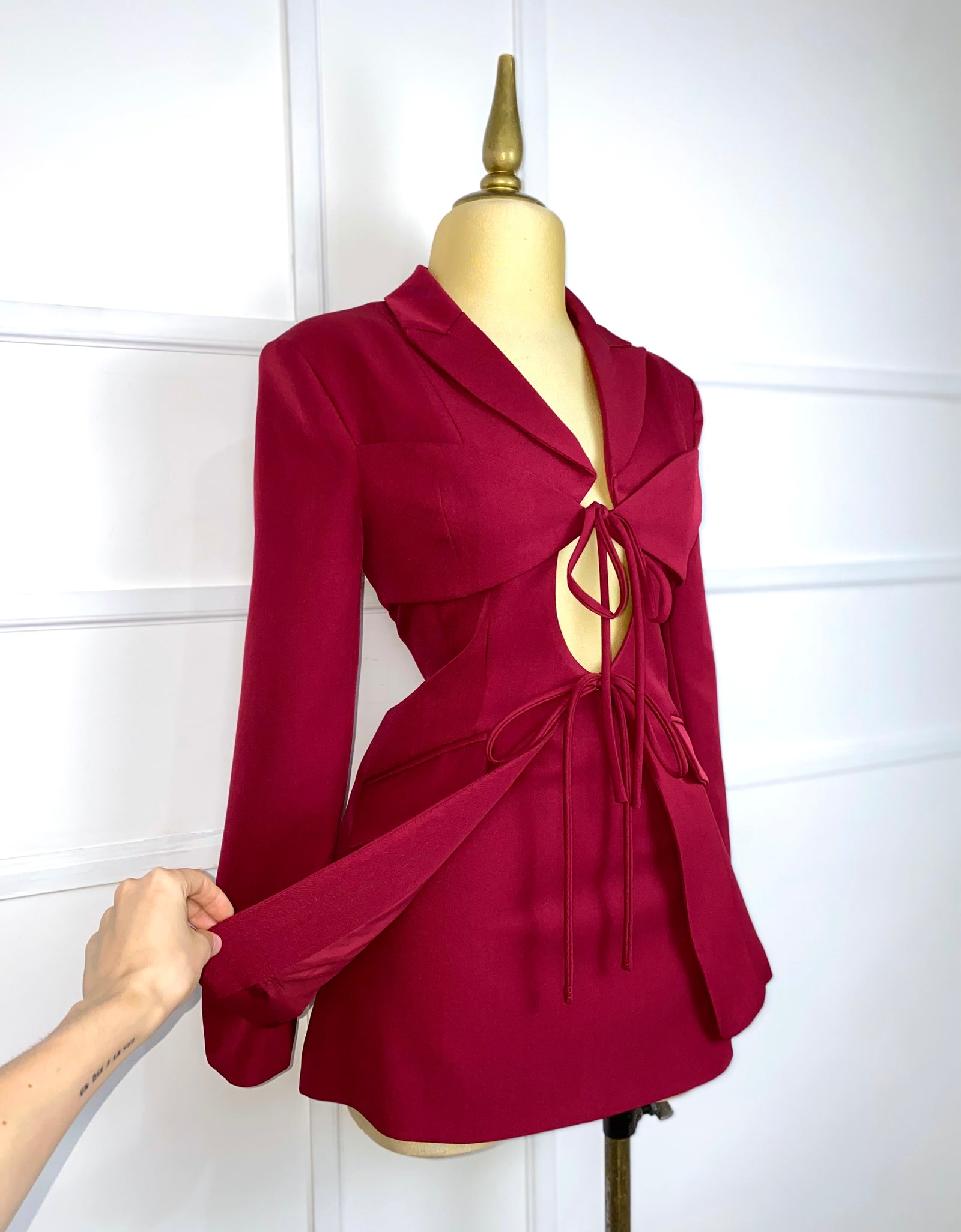 Set tinto listones 2 piezas (blazer y falda)