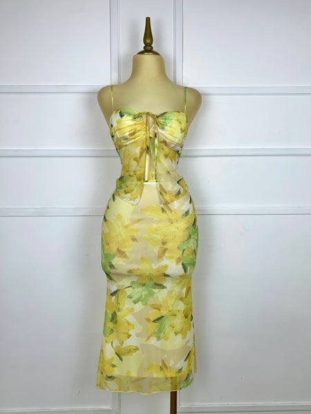 Set mesh flores amarillas