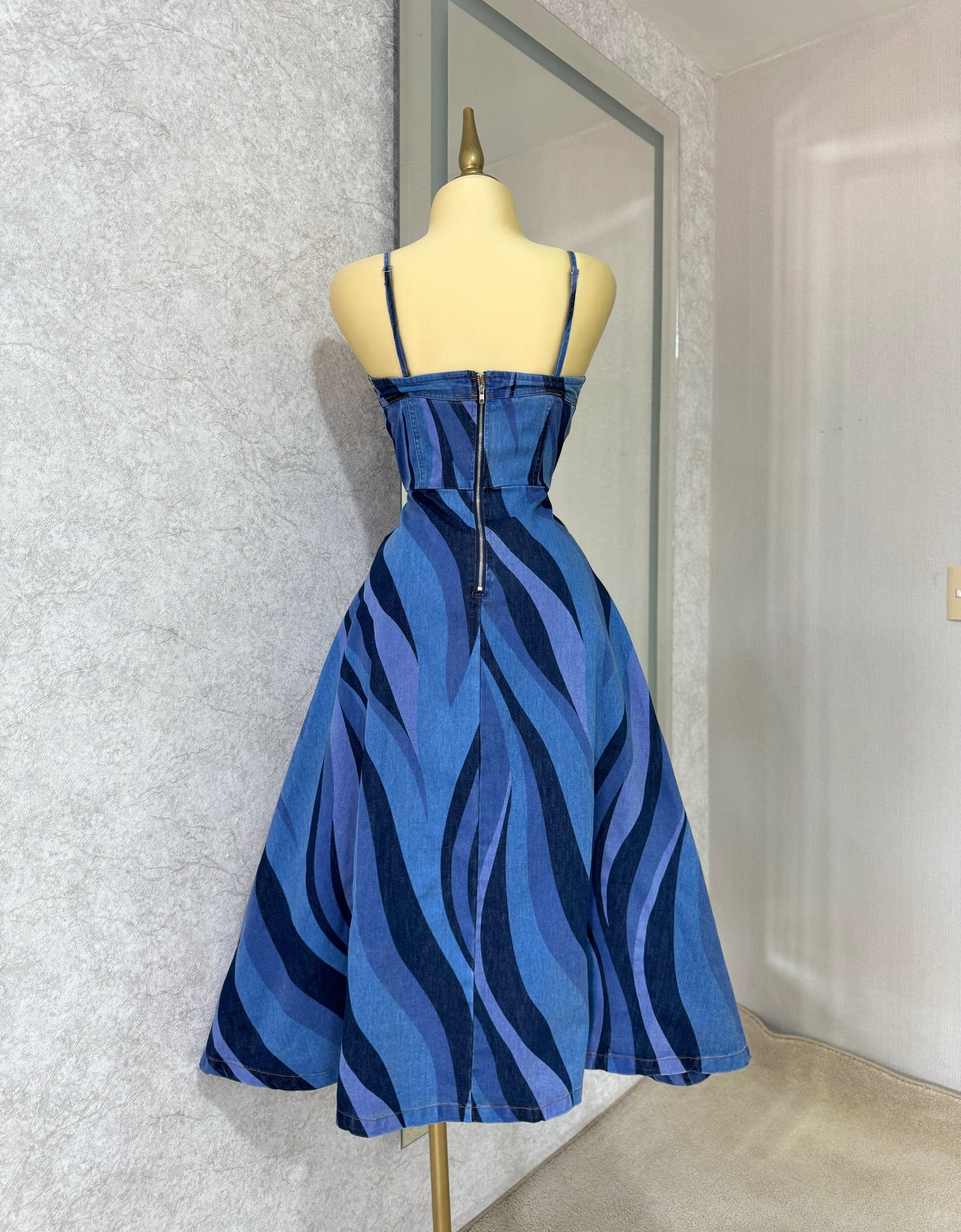 Vestido mezclilla multicolor midi