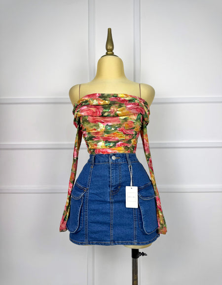 Blusa manga larga de flores