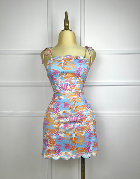 Set estampado tipo mezclilla stretch