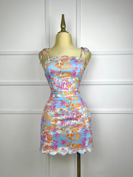 Set estampado tipo mezclilla stretch