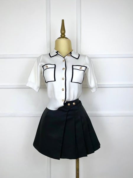 Set black & white botones dorados