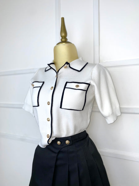 Set black & white botones dorados