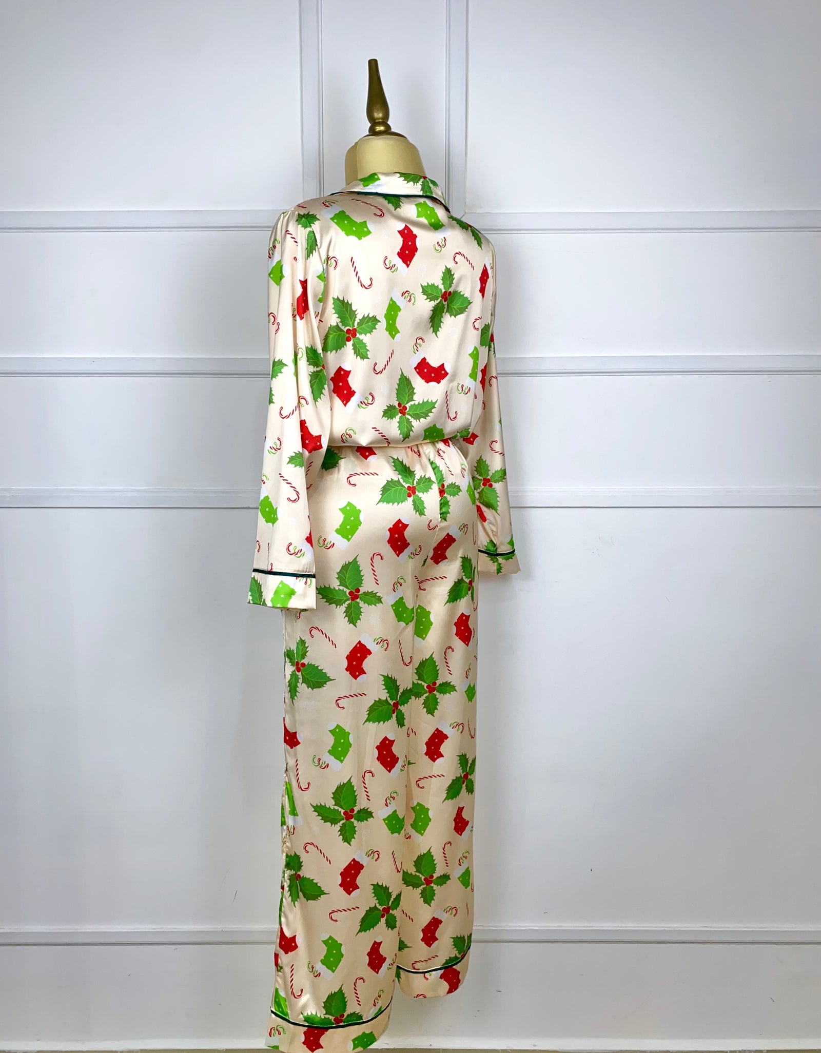 Pijama satín estampado navideño