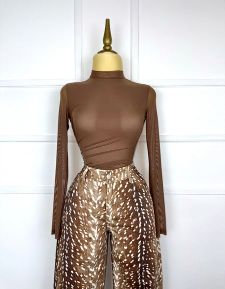 Bodysuit café mesh