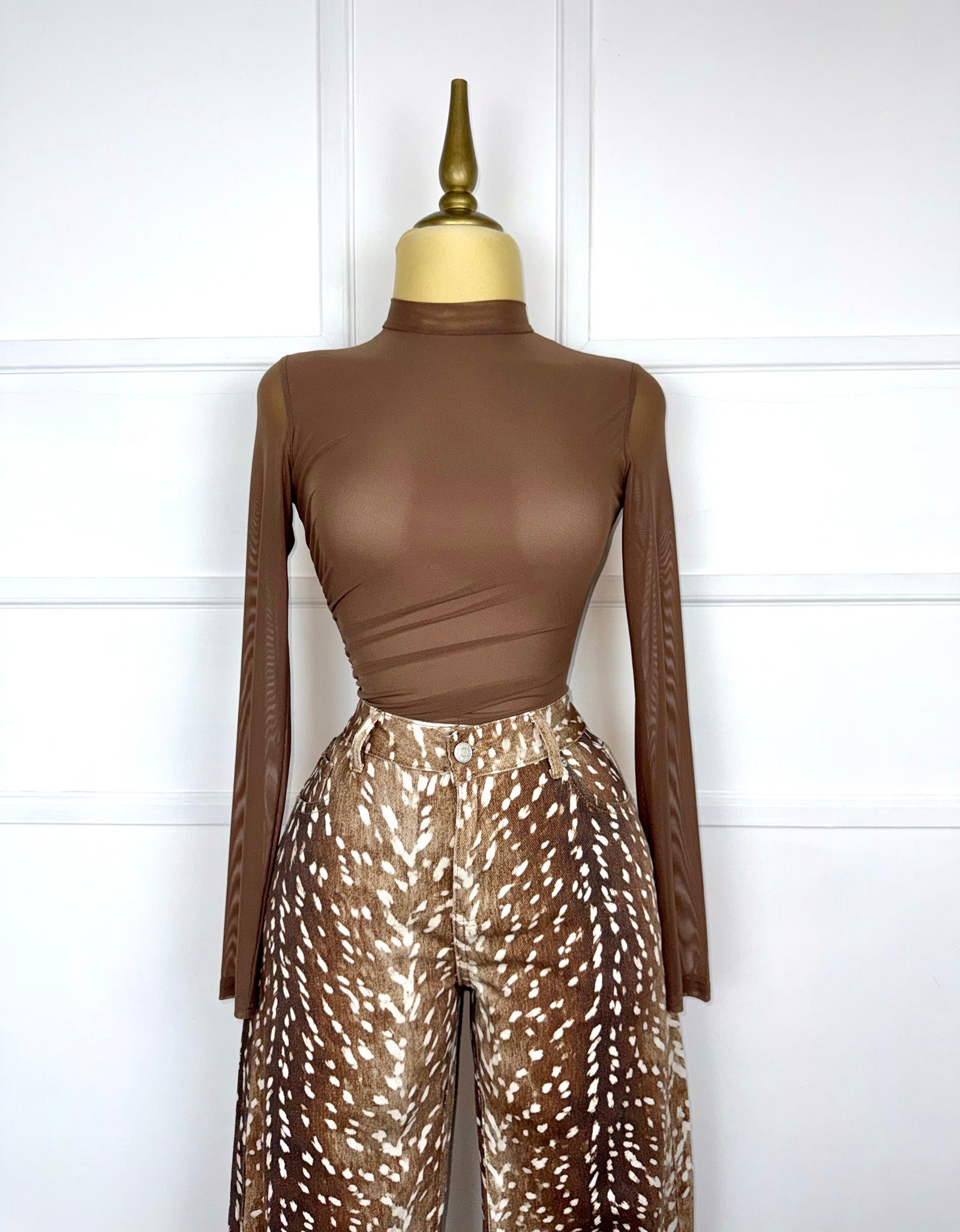 Bodysuit café mesh