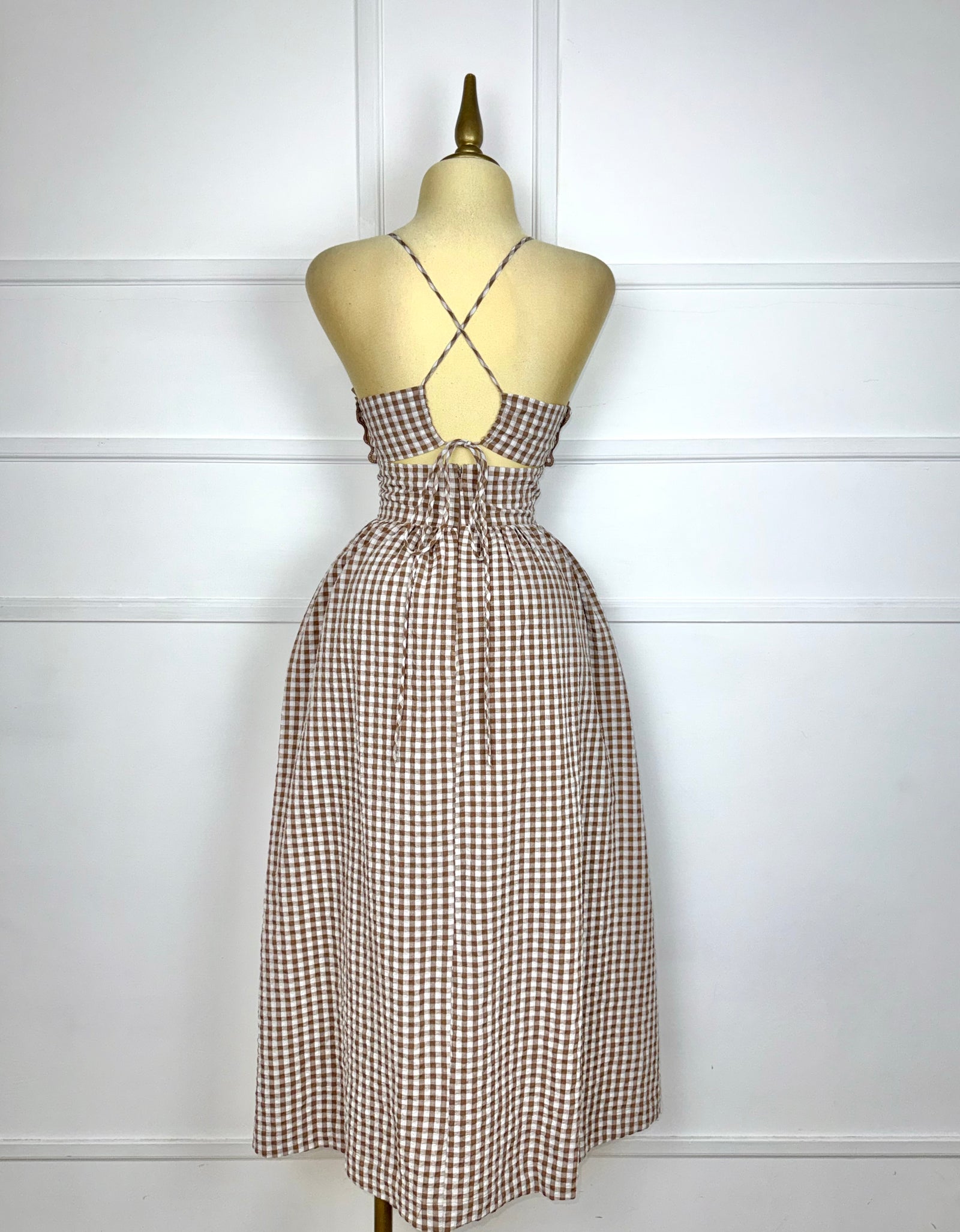 Vestido midi de cuadros