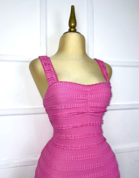 Vestido rosa con ruffles