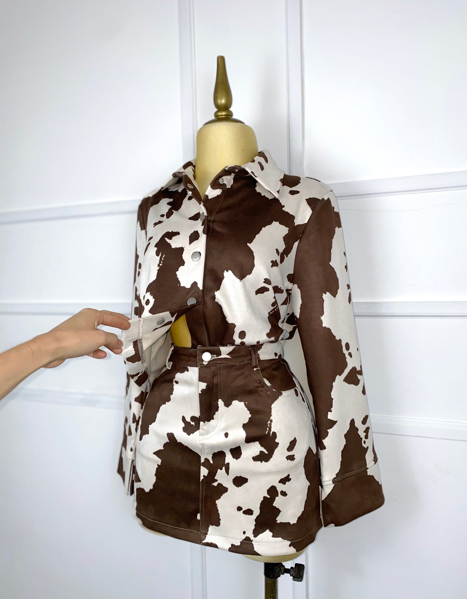 Set estampado manchas tipo gamuza