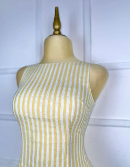 Vestido corto líneas amarillas