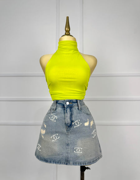 Falda corta de mezclilla