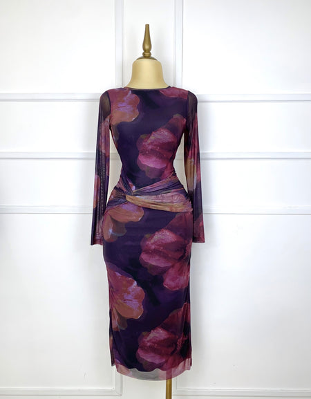 Vestido mesh estampado