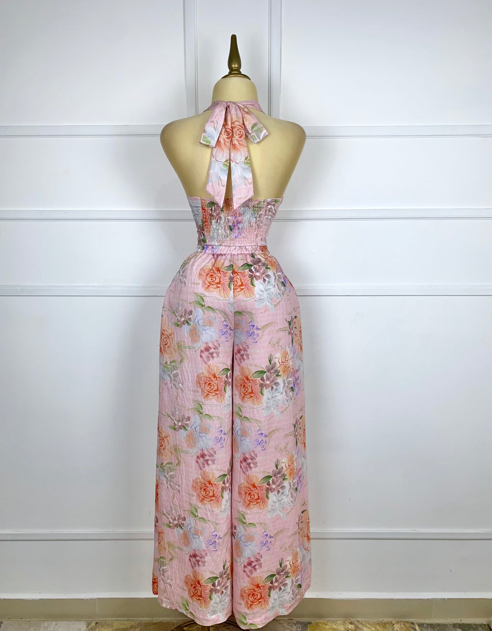 Set rosa estampado floral