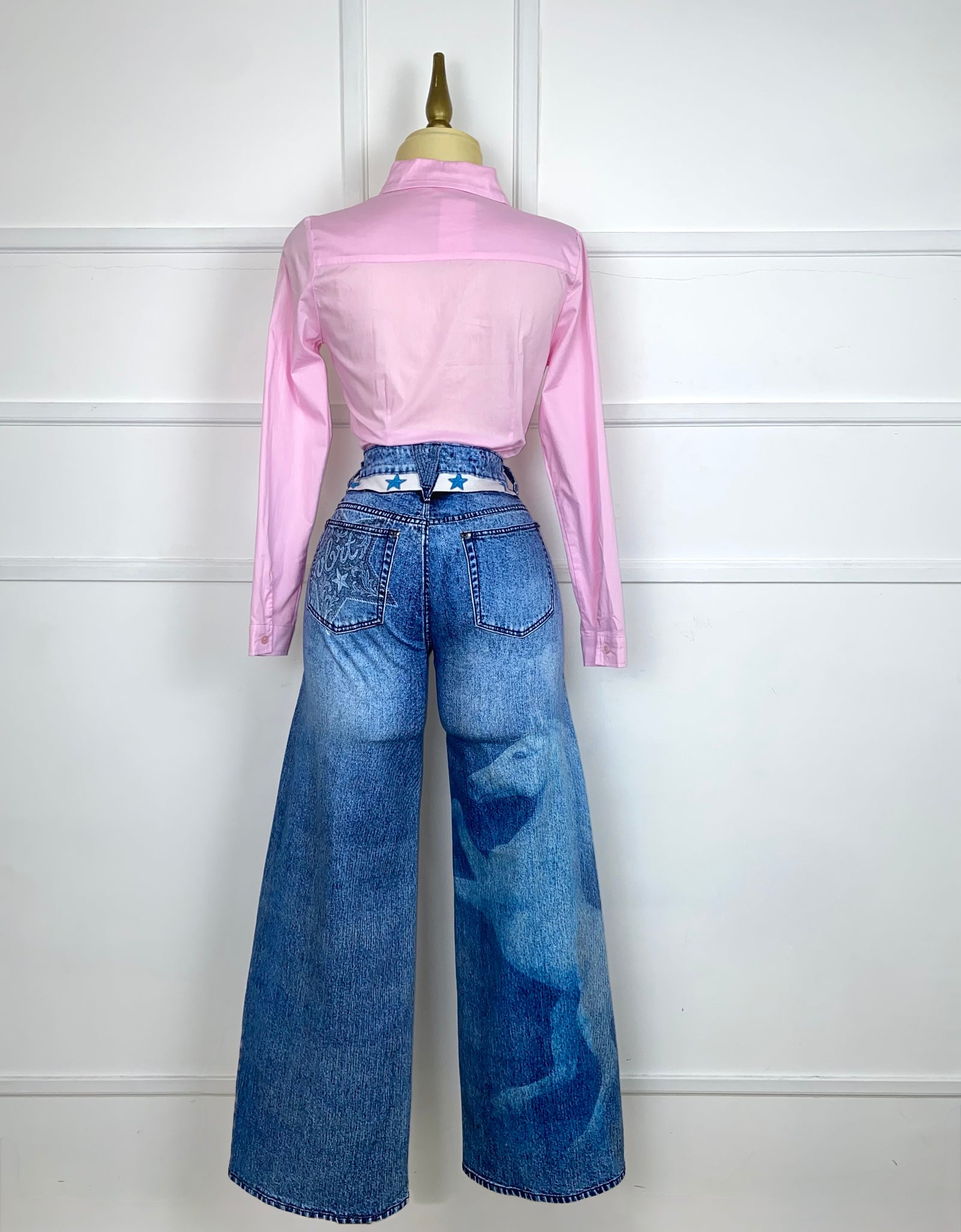 Camisa rosa lisa