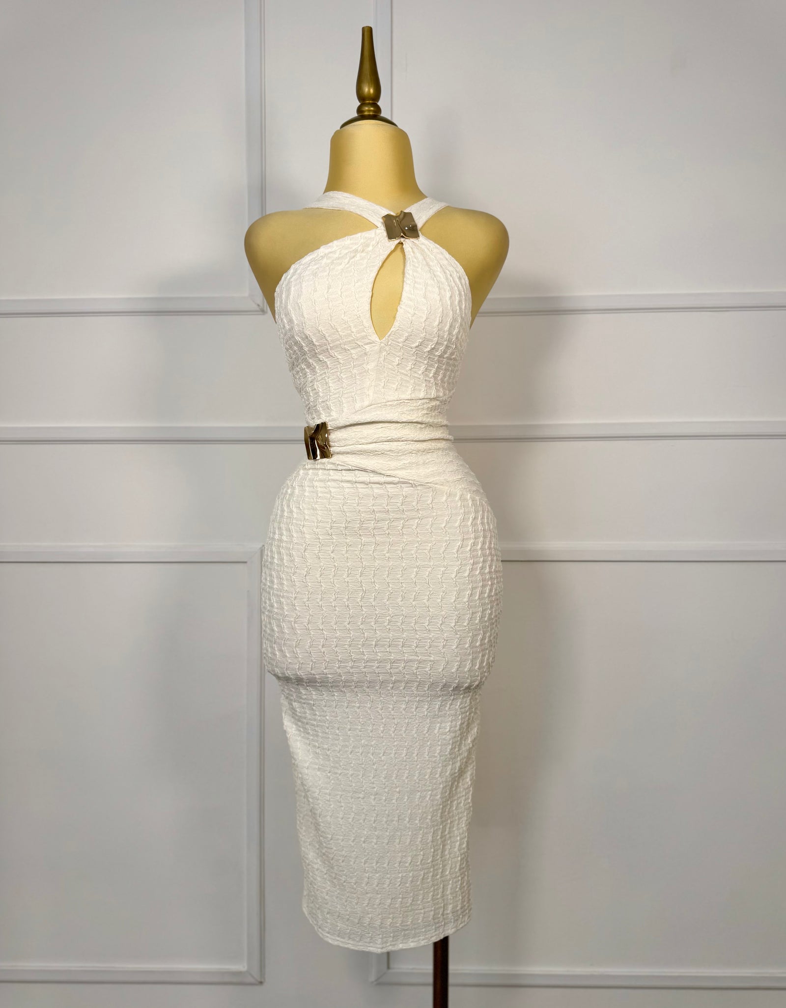 Vestido beige con textura