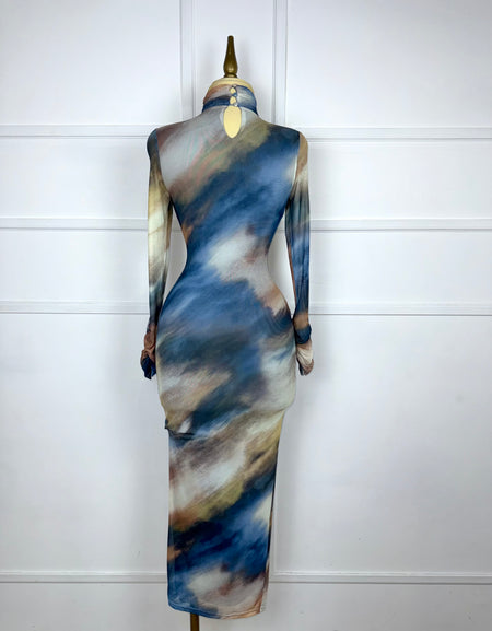 Vestido midi estampado