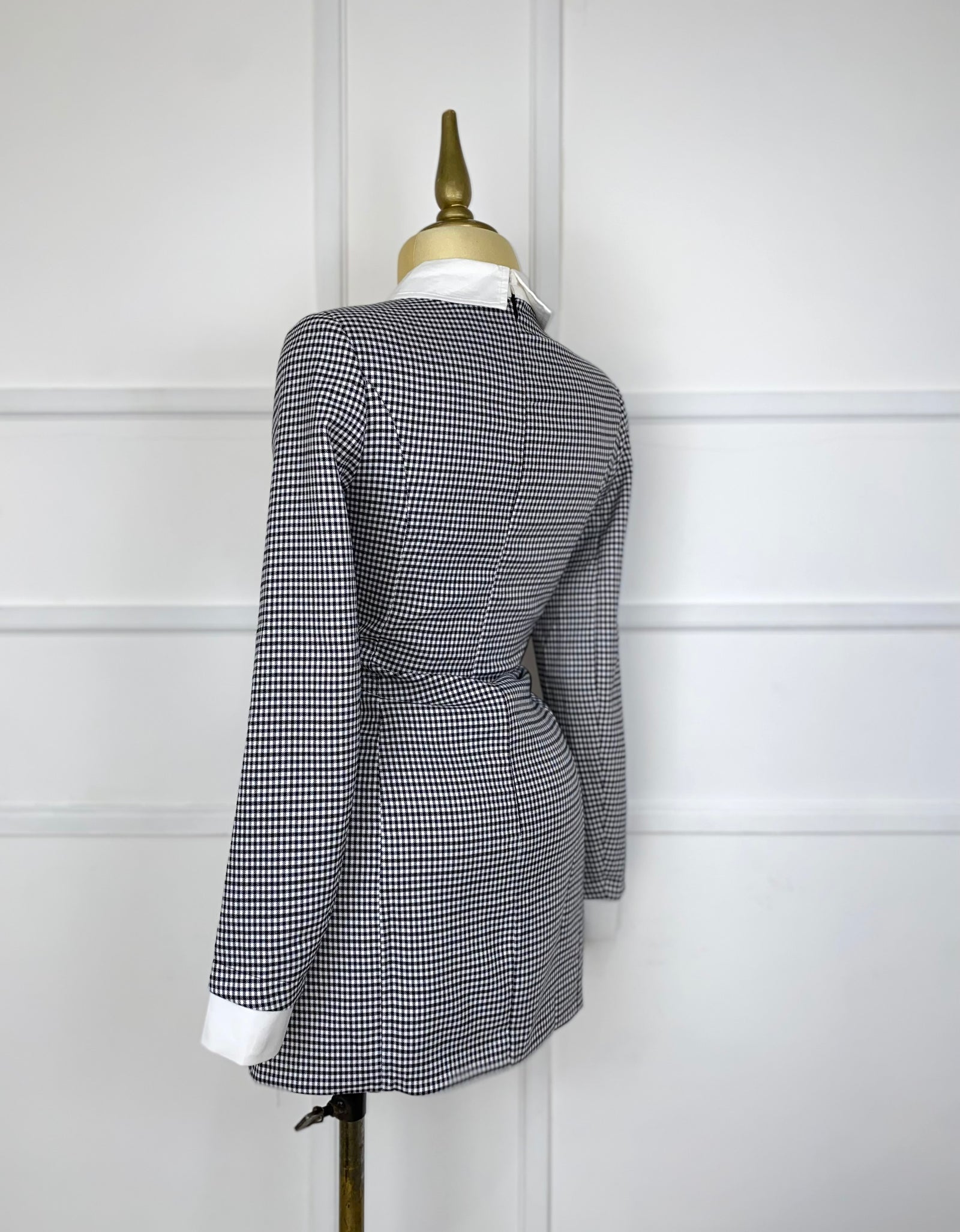 Vestido con cuadros manga larga