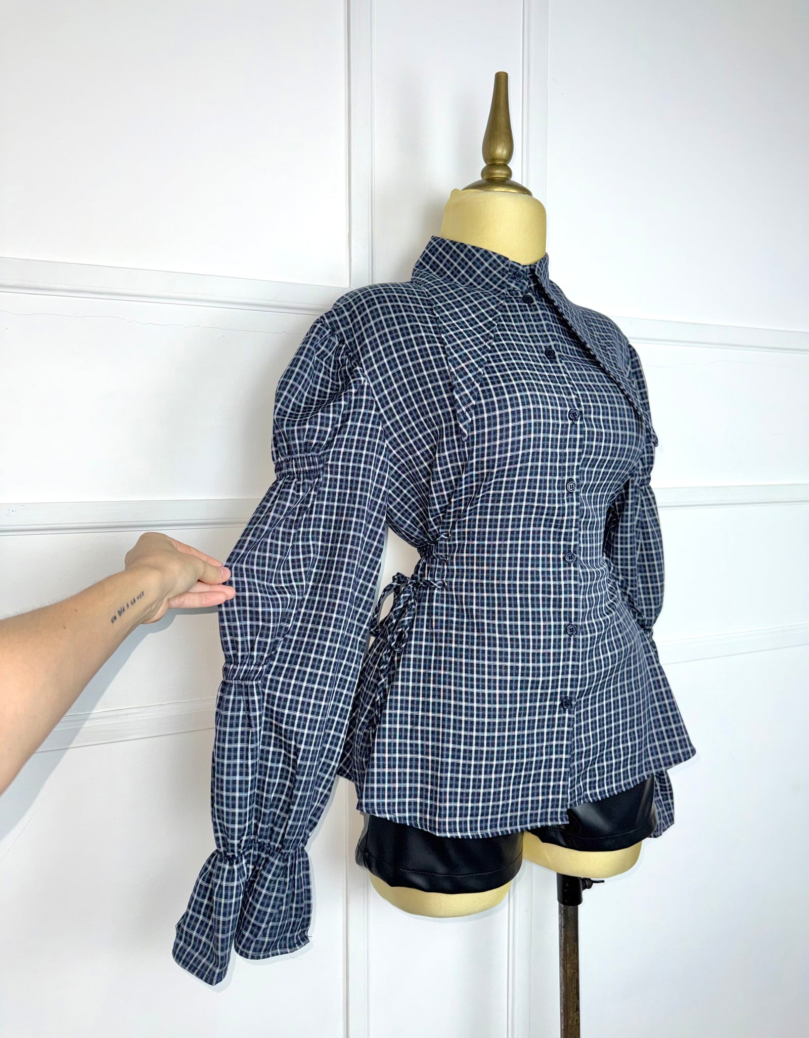 Camisa cuadros con cordones