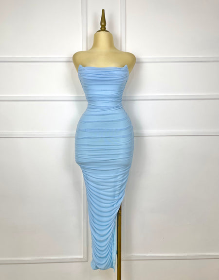 Vestido midi baby blue