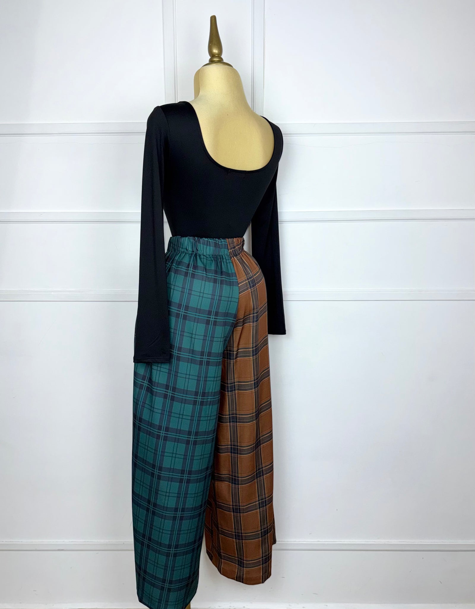 Pantalón bicolor de cuadros