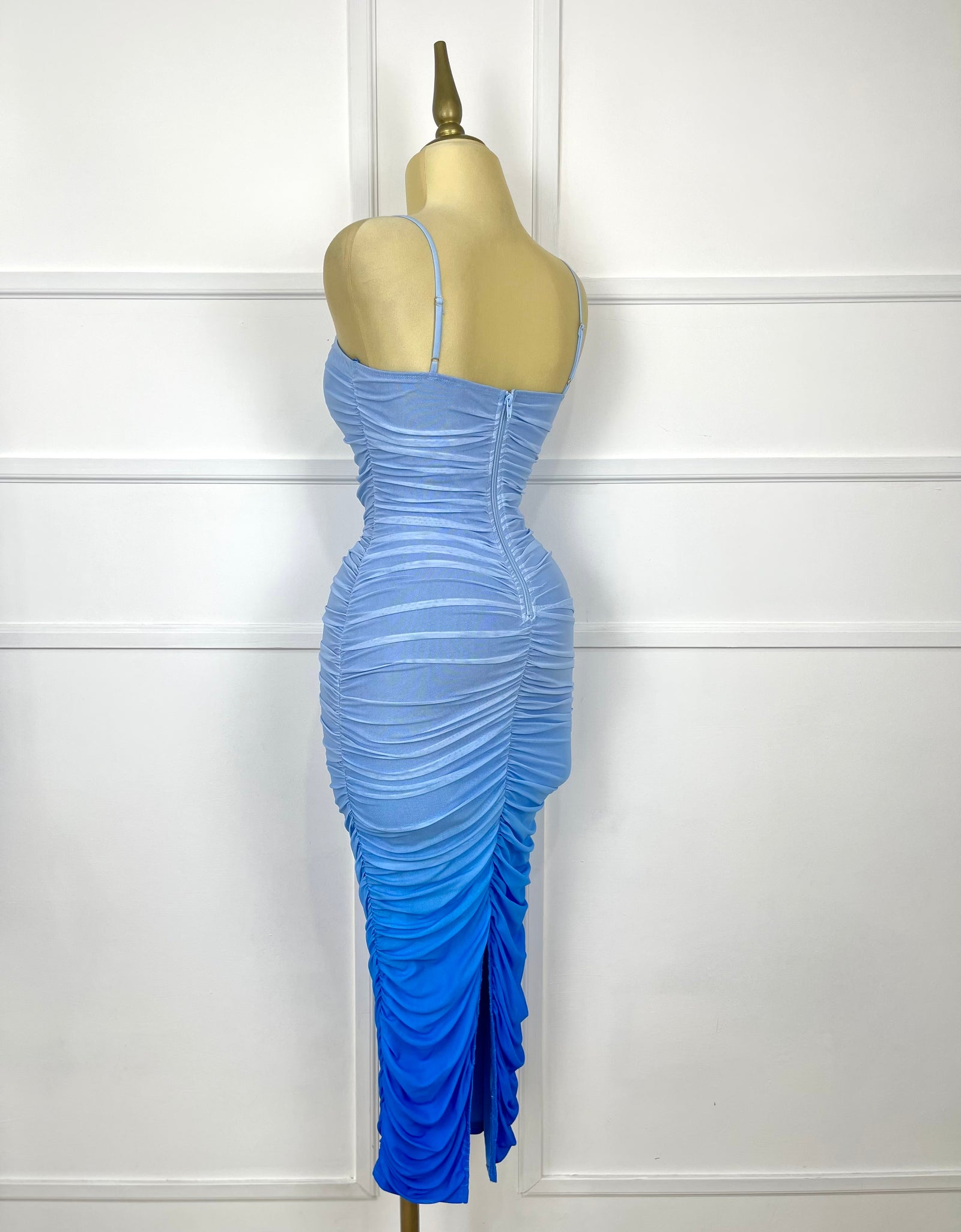 Vestido midi tonalidades azules