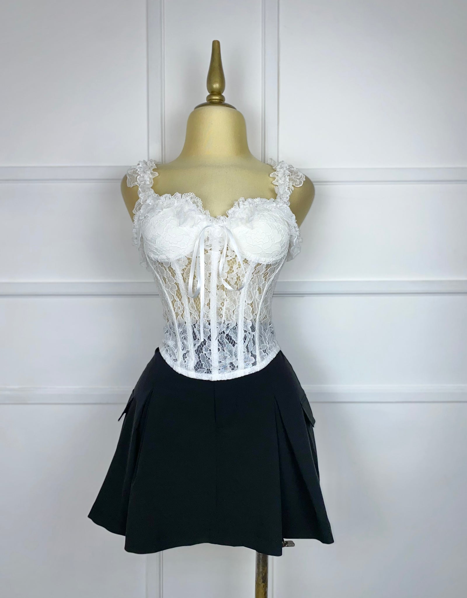 Short falda negro tipo cargo