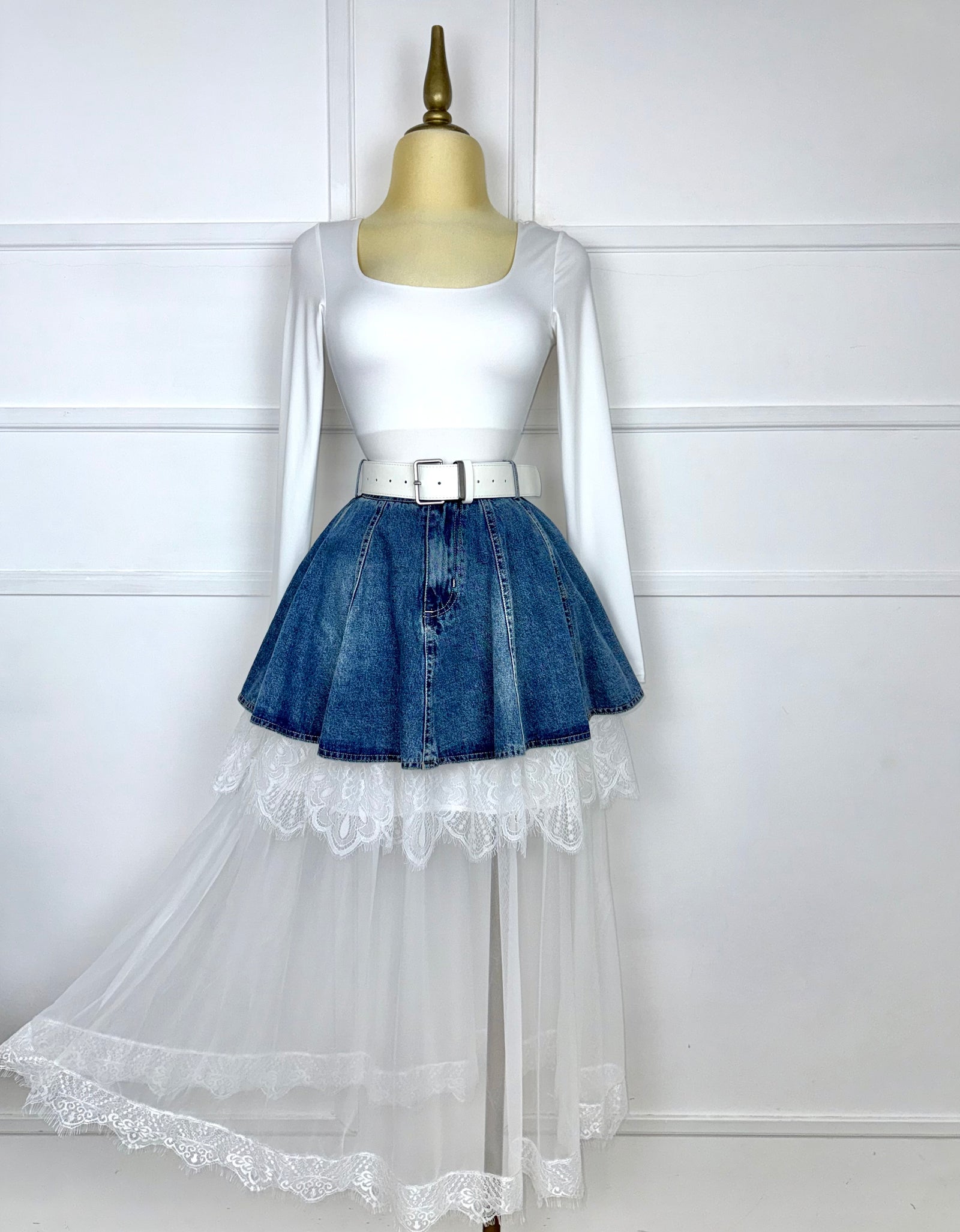 Bodysuit blanco manga larga