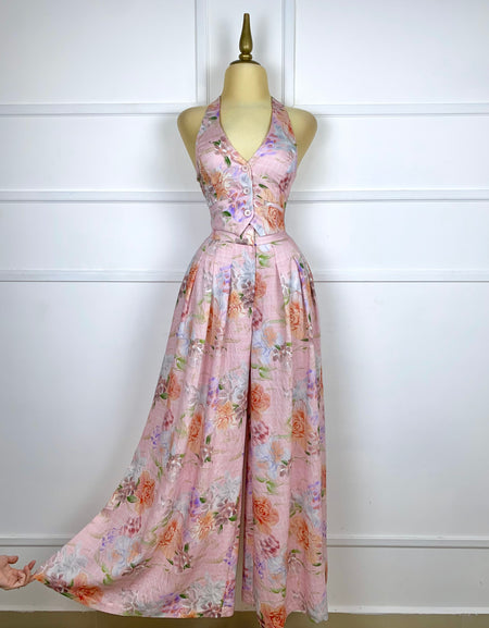 Set rosa estampado floral