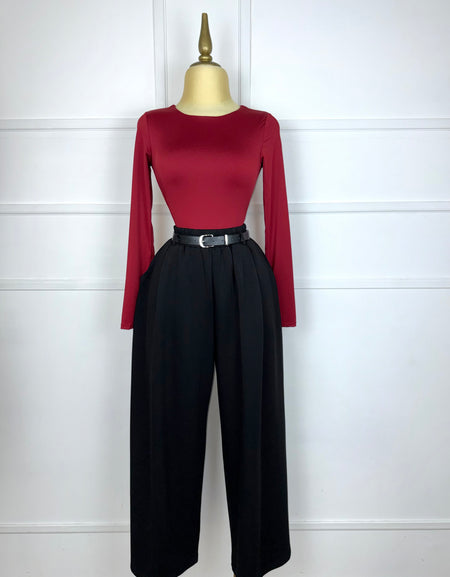 Pants negro con cinto