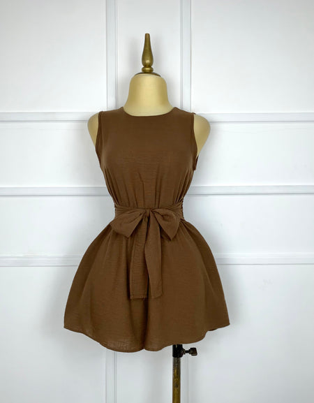 Jumper café tipo lino