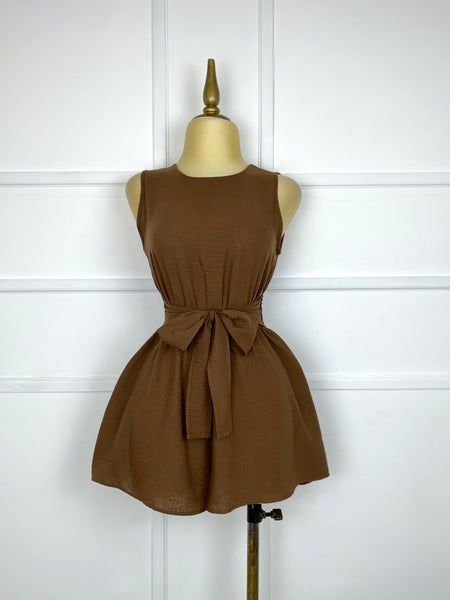 Jumper café tipo lino