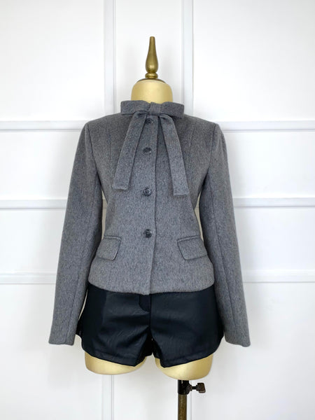 Abrigo gris afelpado