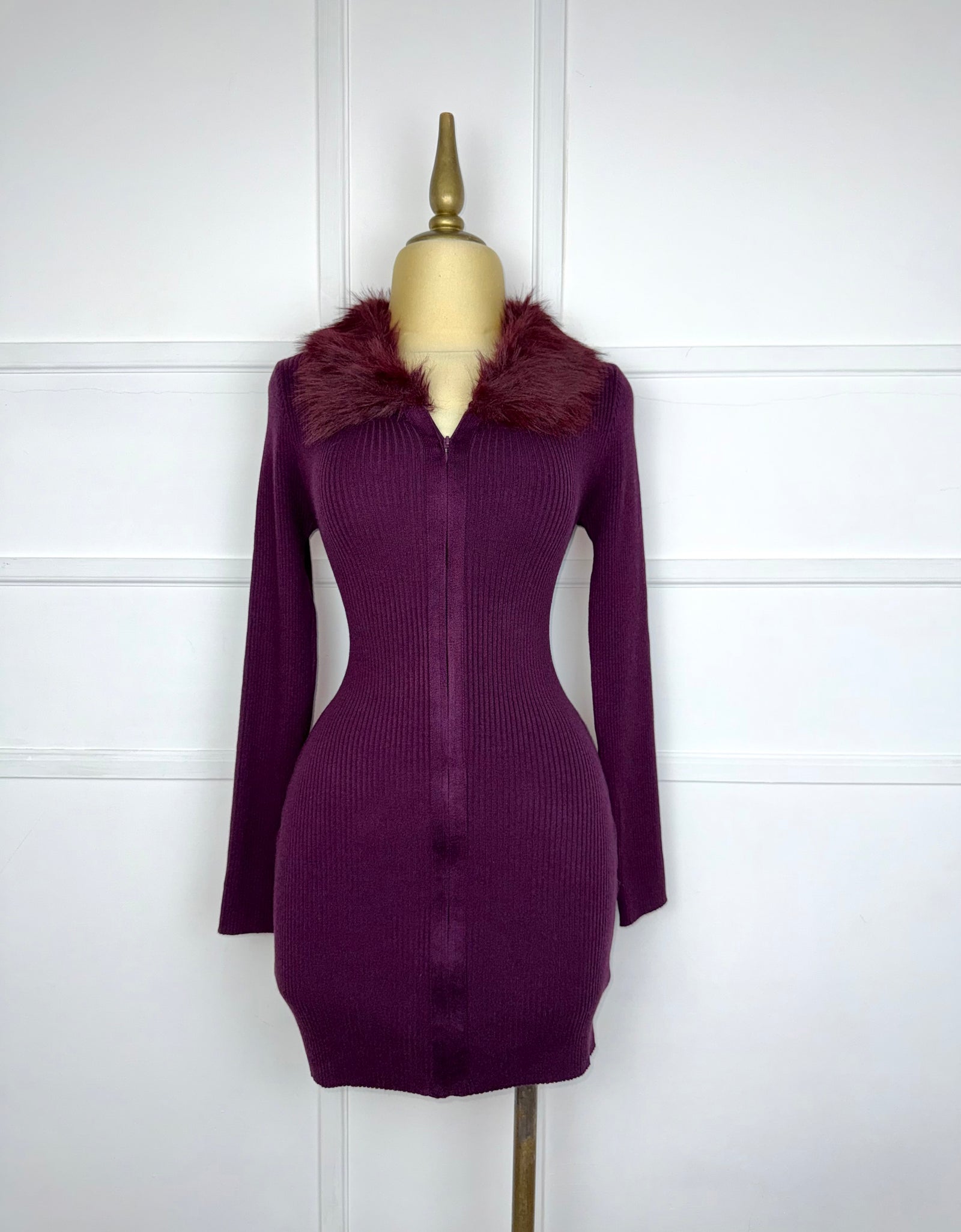 Vestido de punto con peluche