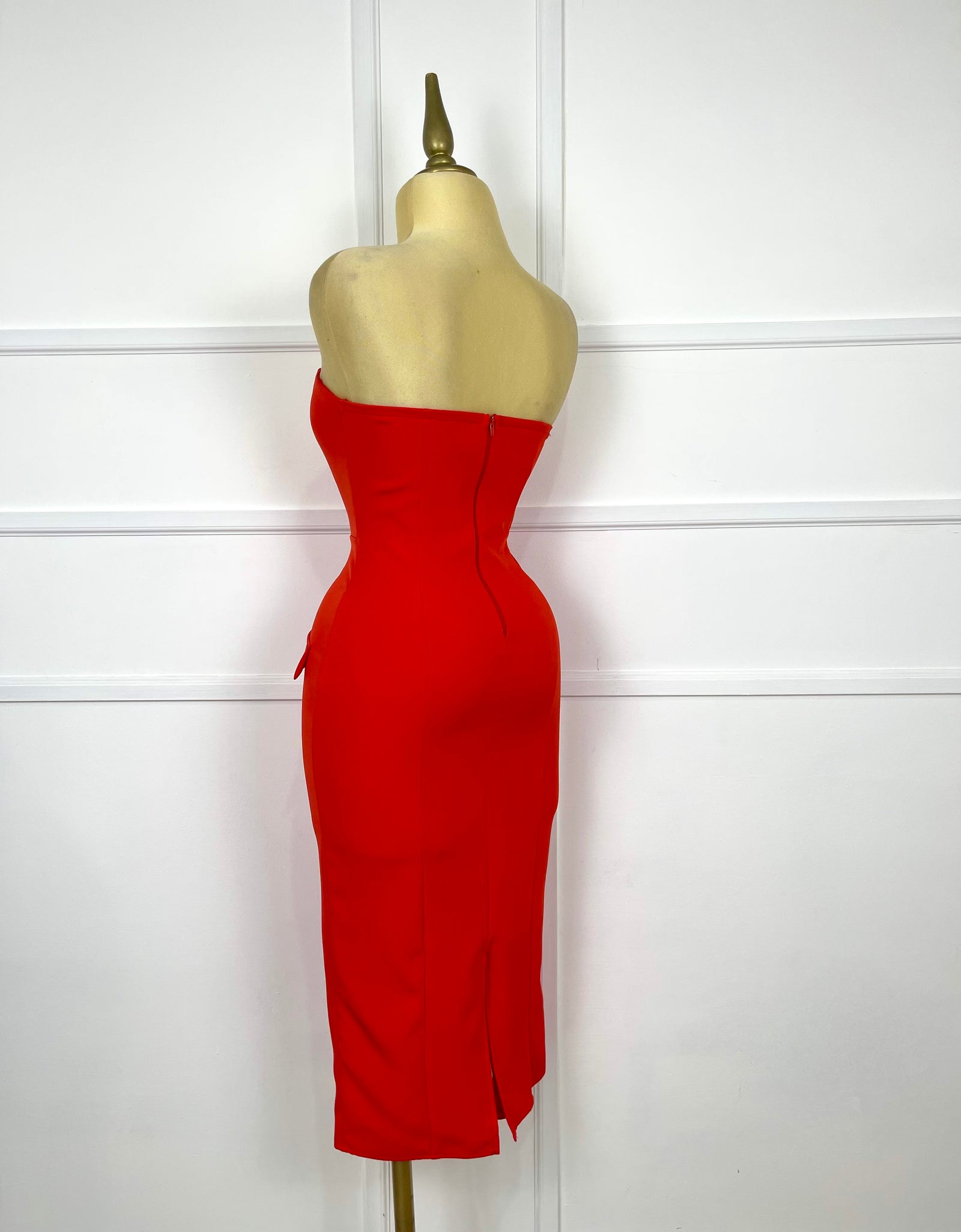 Vestido midi strapless