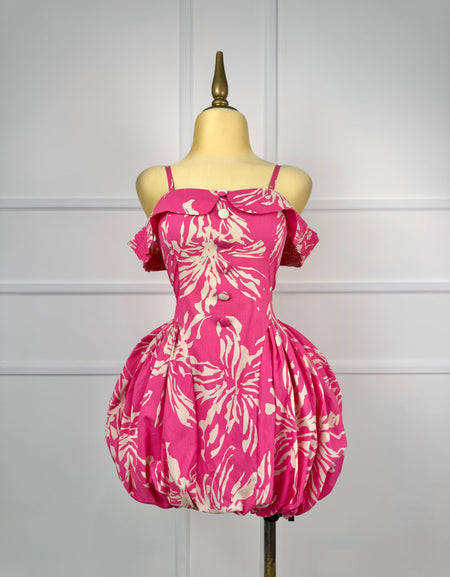 Vestido rosa globo estampado